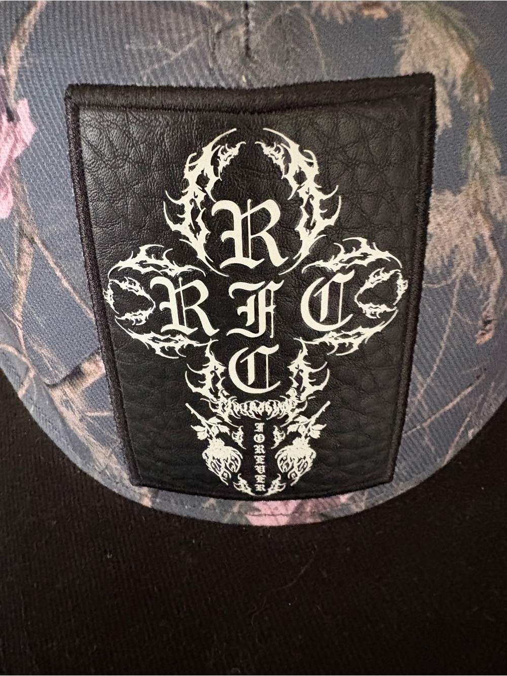 Civil Regime Cross Patch Floral Cap with Studded Black Brim - Picture 3 of 6